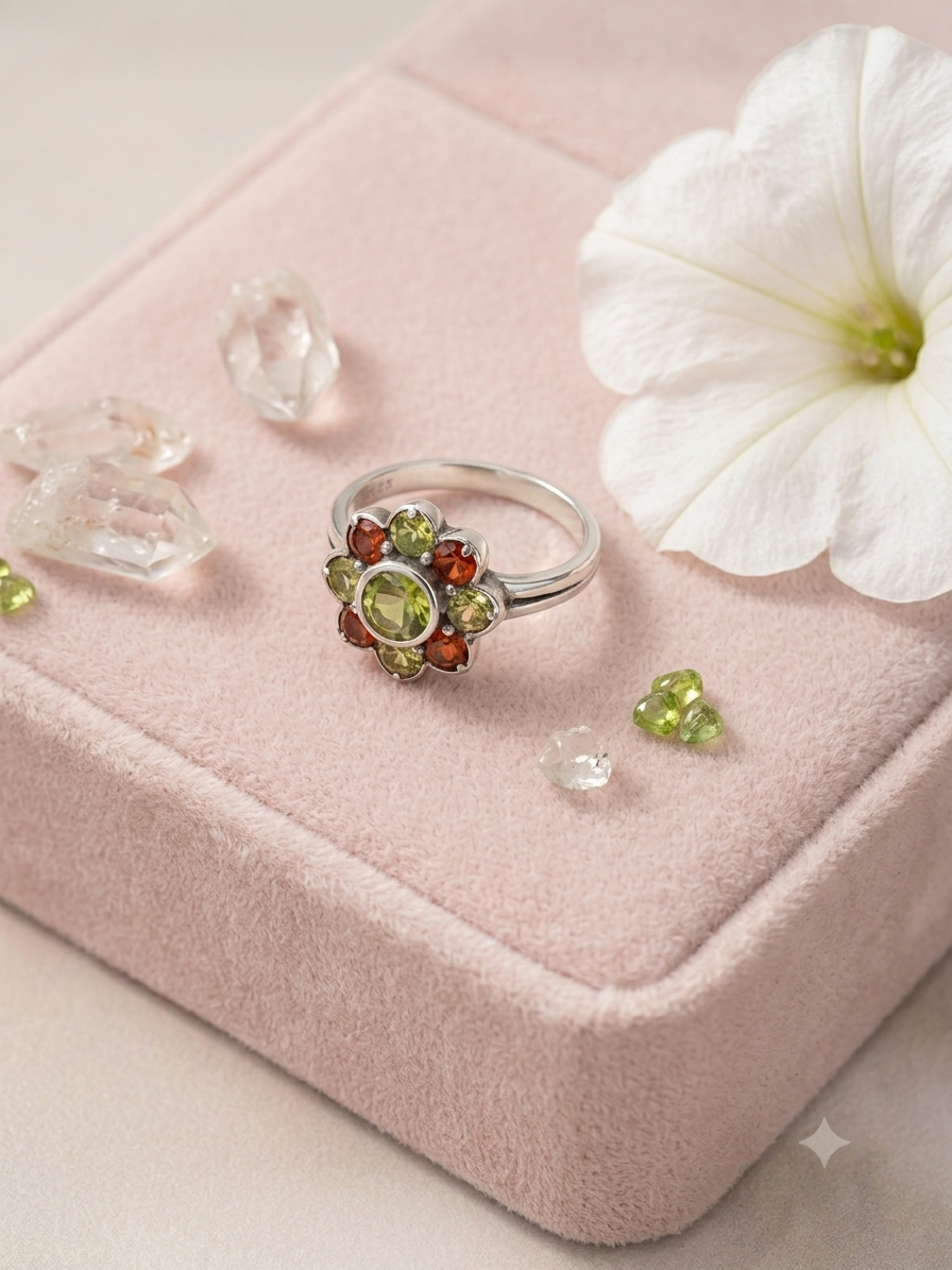 Delicate Floral Yellow Gold Diamond Ring — image 2